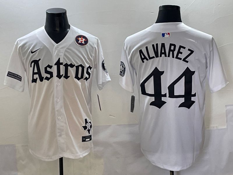 Men 2025 Houston Astros #44 Alvarez White Five generations Joint Name Nike MLB Jersey style 14->houston astros->MLB Jersey